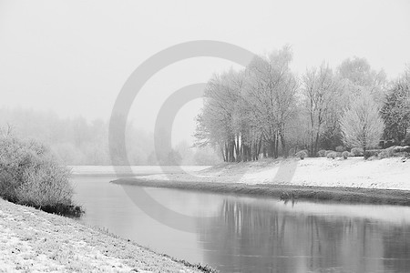 Landschaft im Raureif