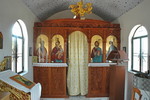 Heiligenbilder in einer Kapelle in Kefalás