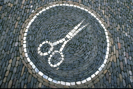 Rheinkiesel-Mosaiken in Freiburg